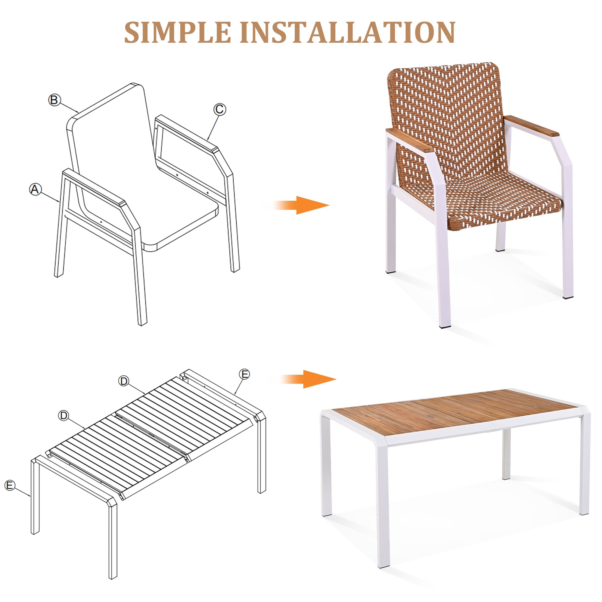 7-Piece Patio Dining Table Set