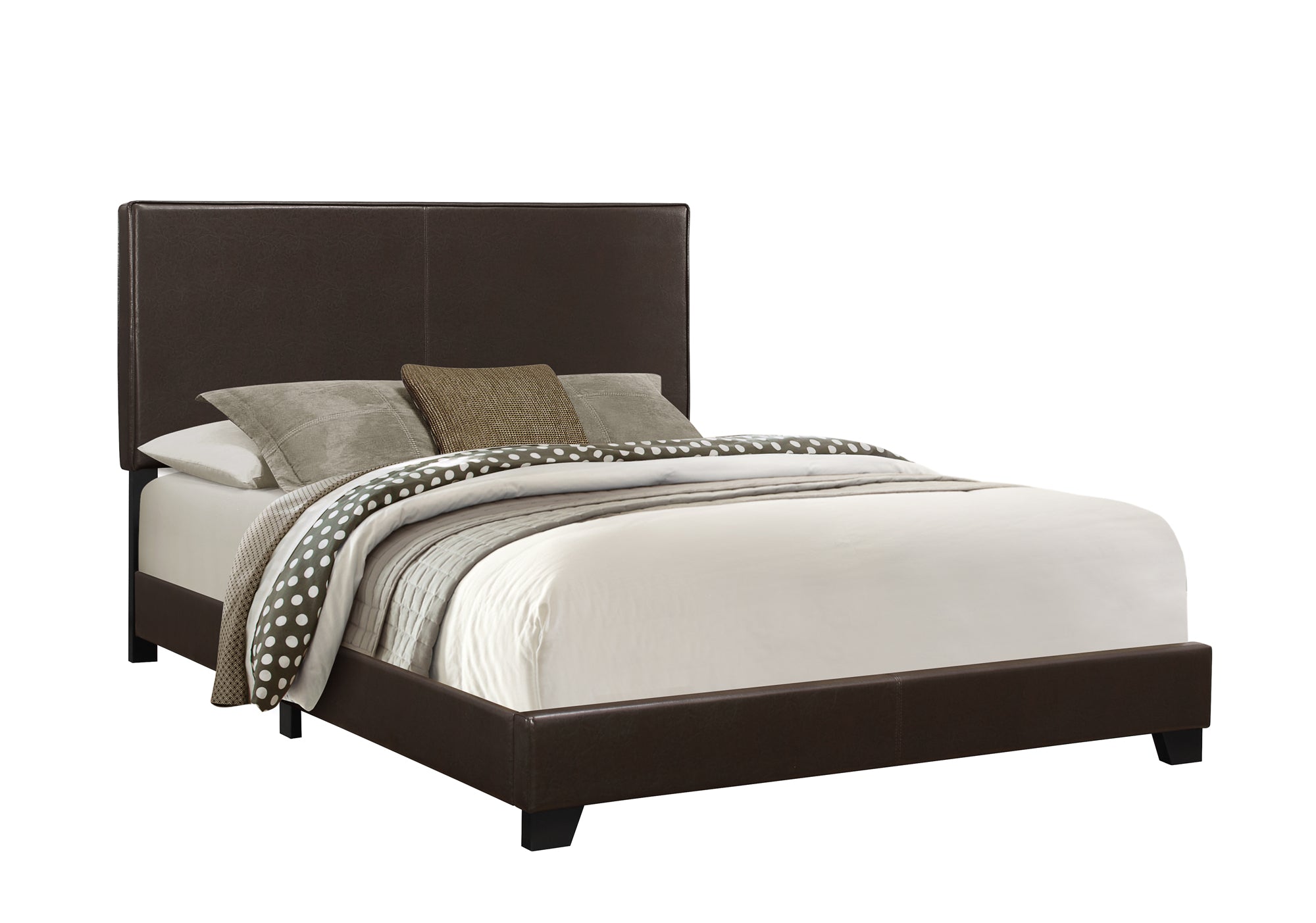 45.75" Queen Size Bed with Leather Look