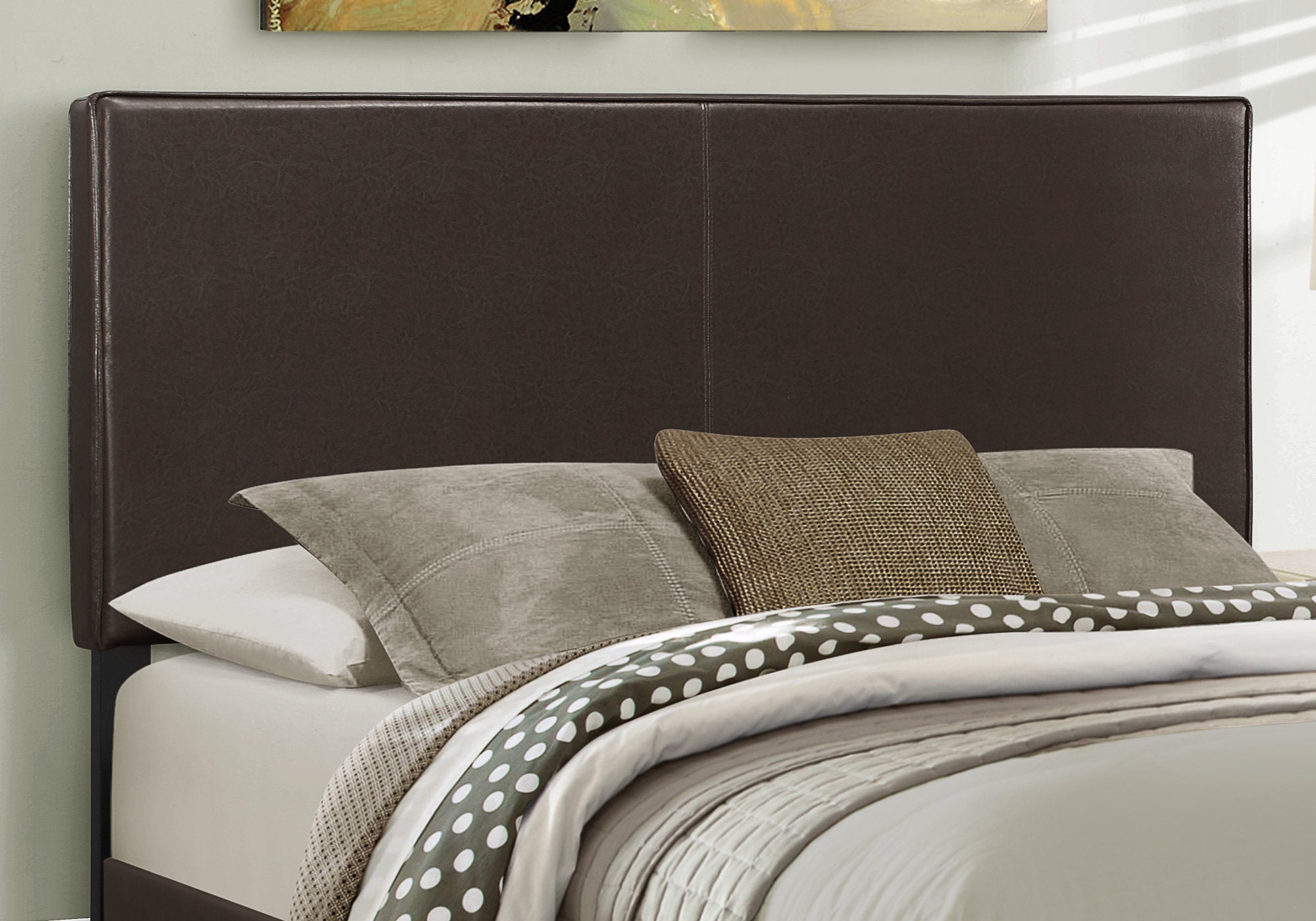 45.75" Queen Size Bed with Leather Look