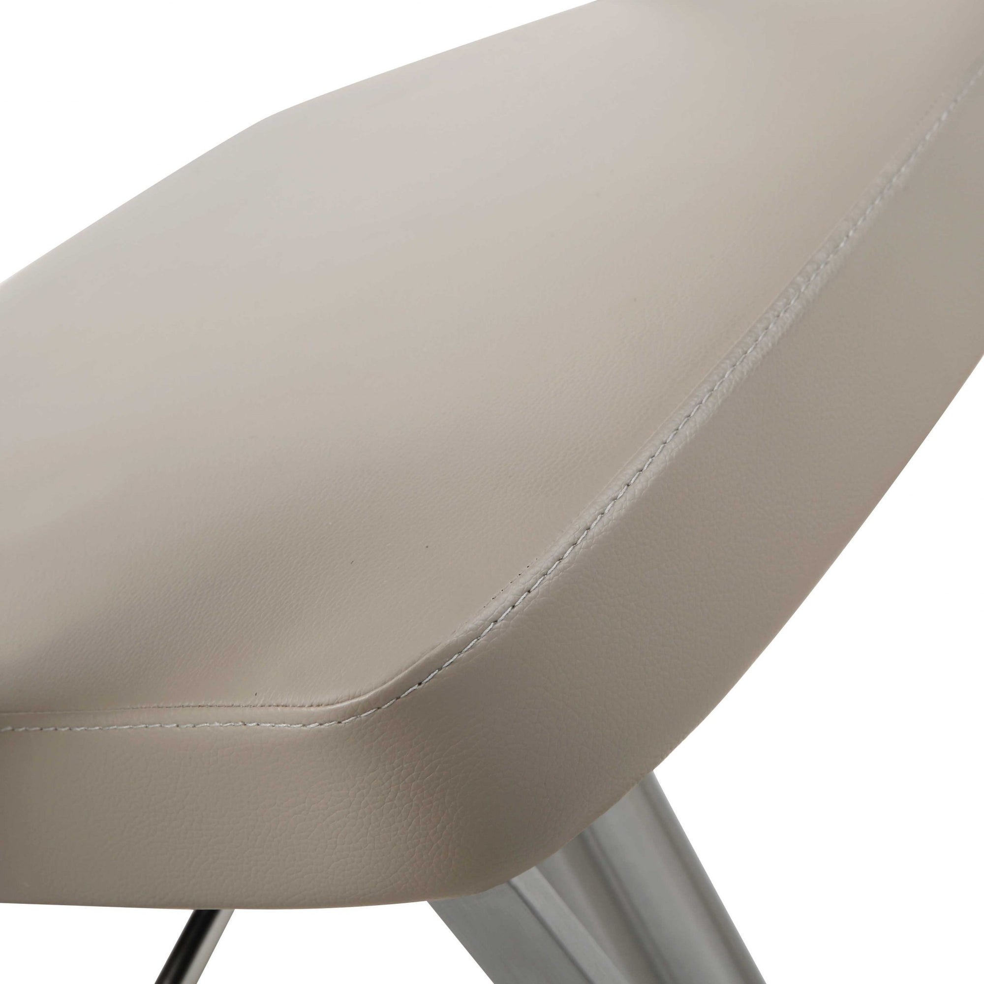 21 " White And Silver Stainless Steel Bar Chair-5