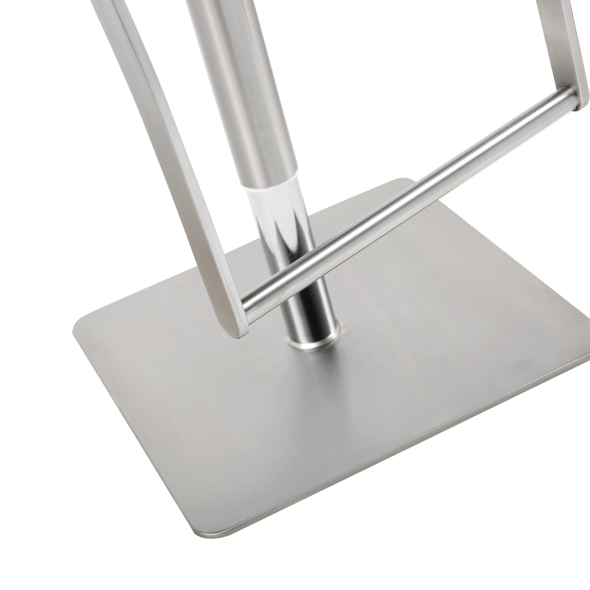 21 " White And Silver Stainless Steel Bar Chair-8