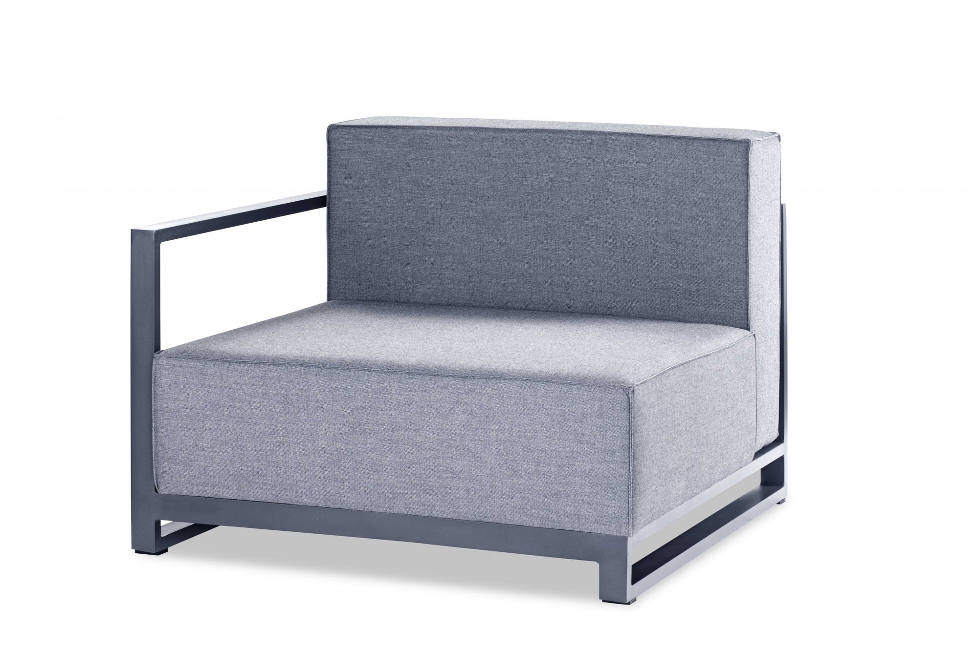 37" Gray Linen Arm Chair-2