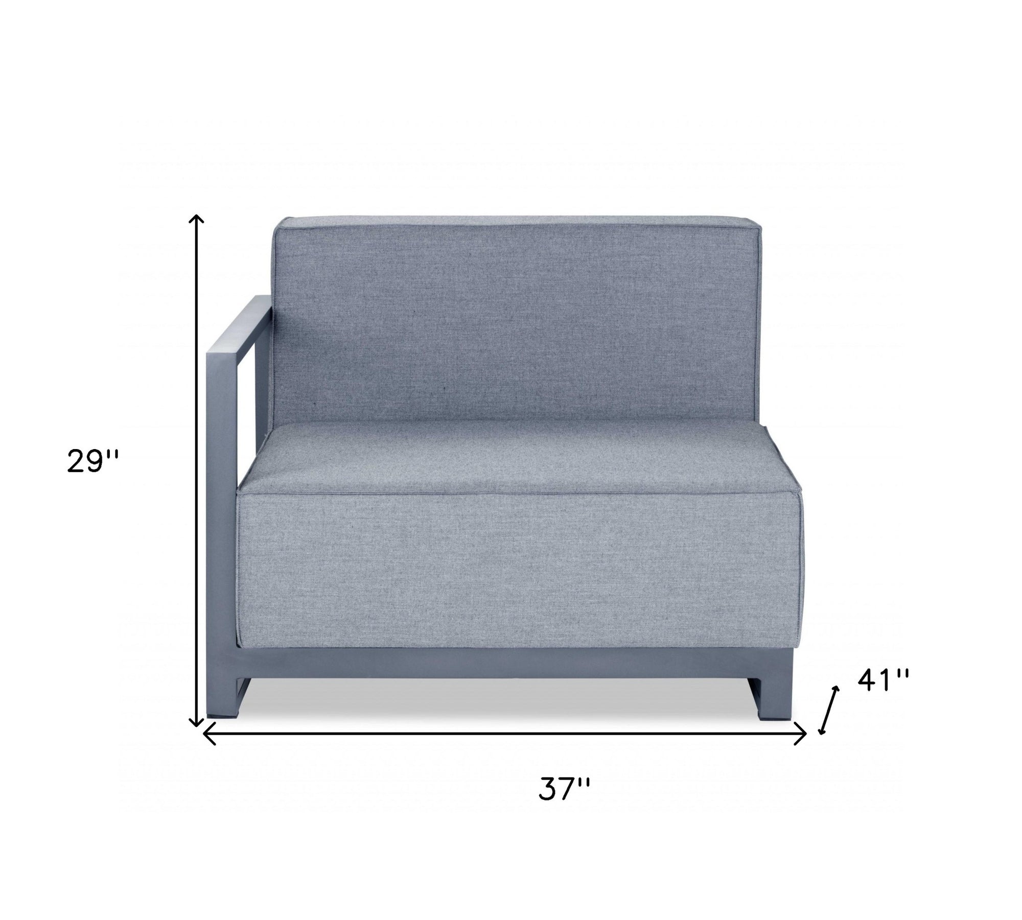 37" Gray Linen Arm Chair-4