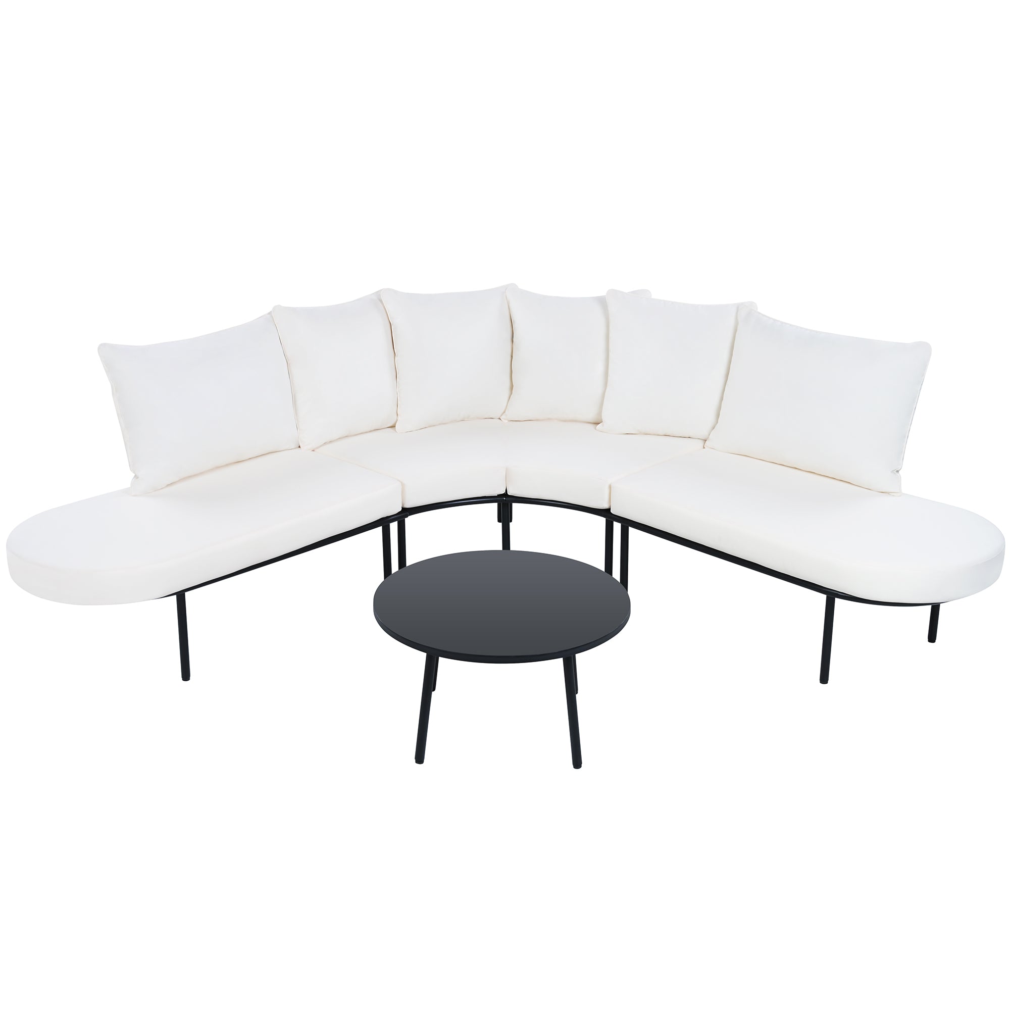 Patio Half-Moon Curved Outdoor Furniture Set