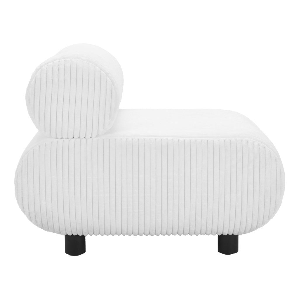 31" White And Black Corduroy And Upholstered Side Chair-3