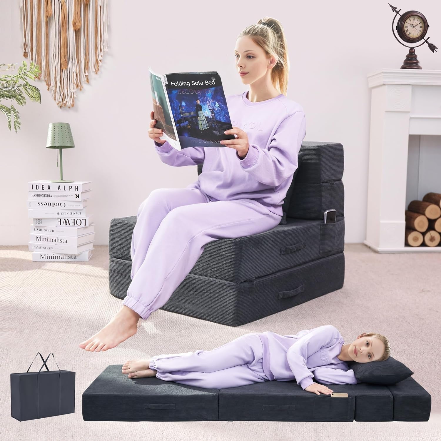 4 in 1 Folding Sofa Bed with Memory Foam Comfort-0