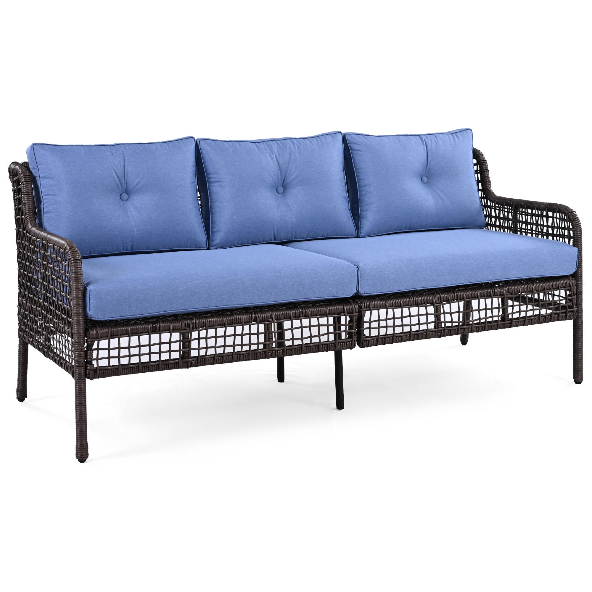 4-Piece Patio Furniture Set with Swivel Chairs