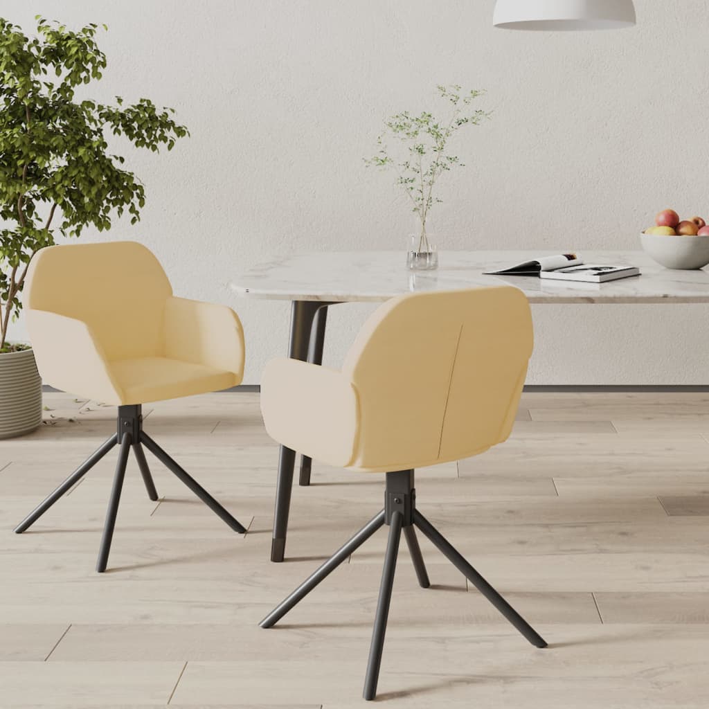 vidaXL Swivel Dining Chairs 2 Pcs Accent Chair for Kitchen Living Room Velvet-6