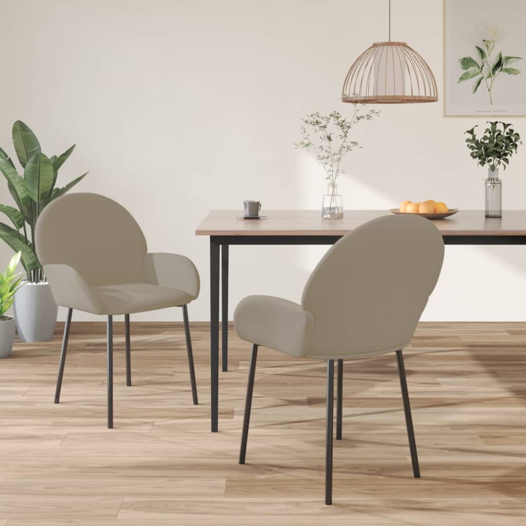 vidaXL Dining Chairs 2 Pcs Accent Upholstered Chair for Living Room Velvet-4