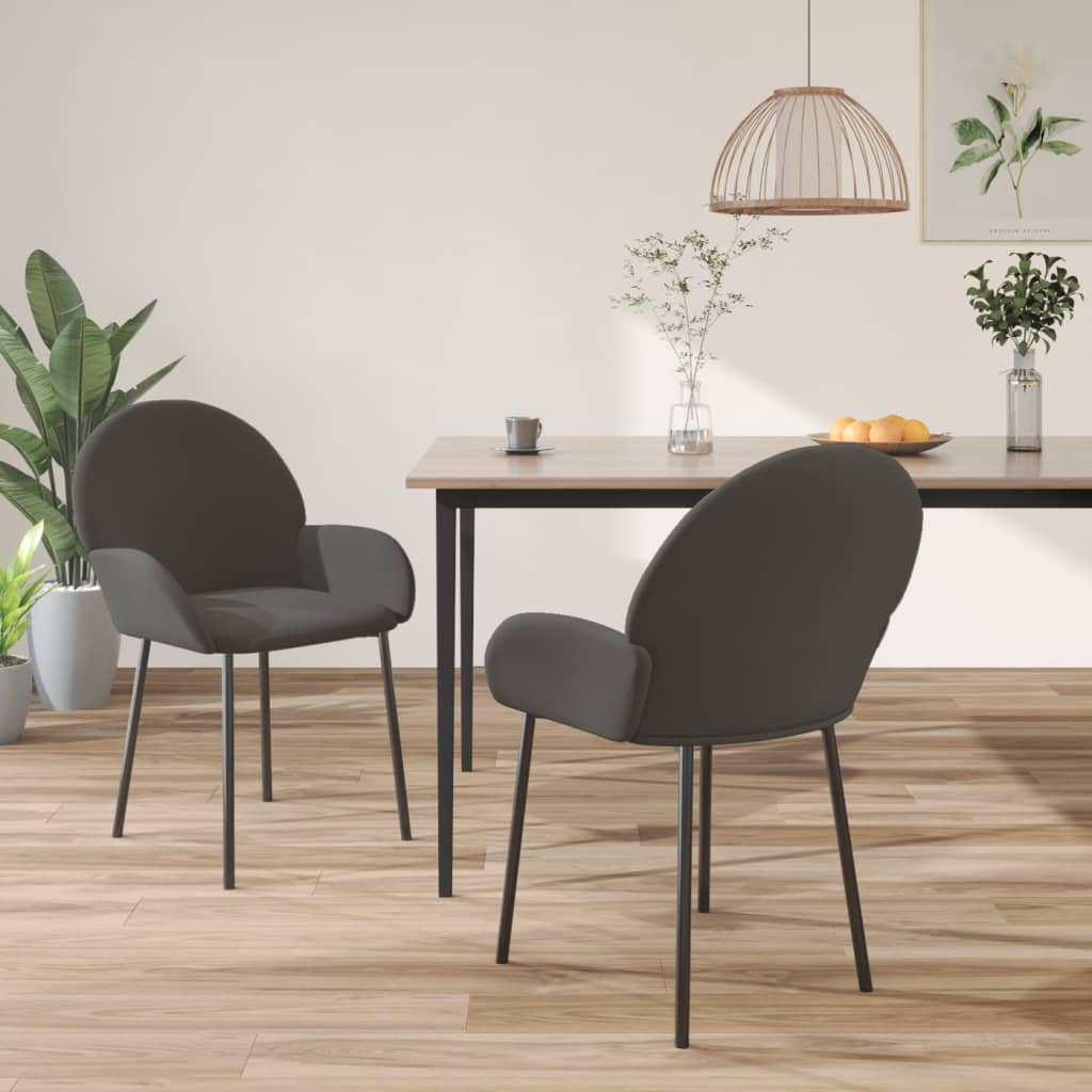 vidaXL Dining Chairs 2 Pcs Accent Upholstered Chair for Living Room Velvet-7