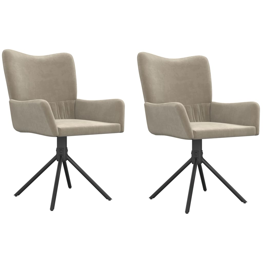 vidaXL Swivel Dining Chairs 2 Pcs Upholstered Accent Leisure Side Chair Velvet-0