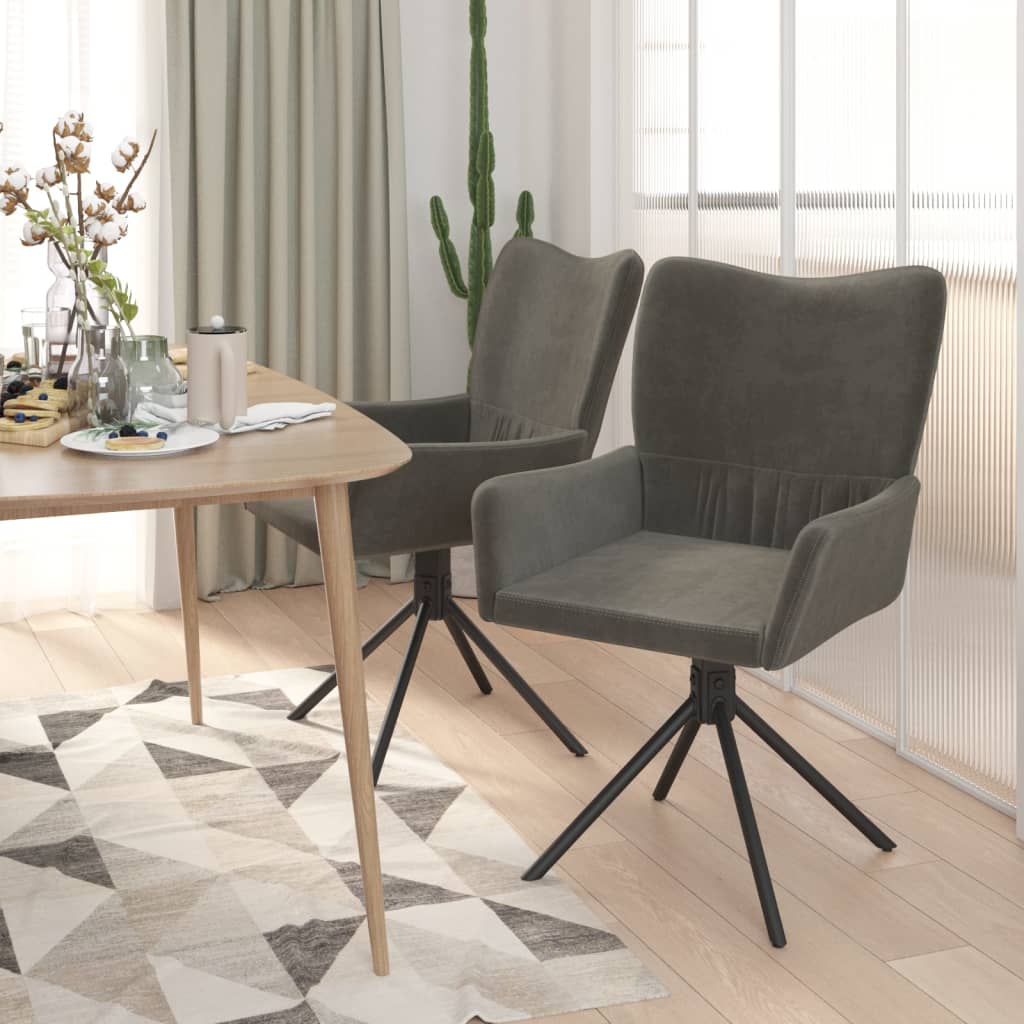 vidaXL Swivel Dining Chairs 2 Pcs Upholstered Accent Leisure Side Chair Velvet-4
