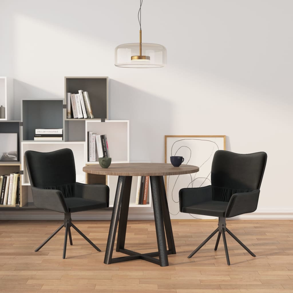 vidaXL Swivel Dining Chairs 2 Pcs Upholstered Accent Leisure Side Chair Velvet-5