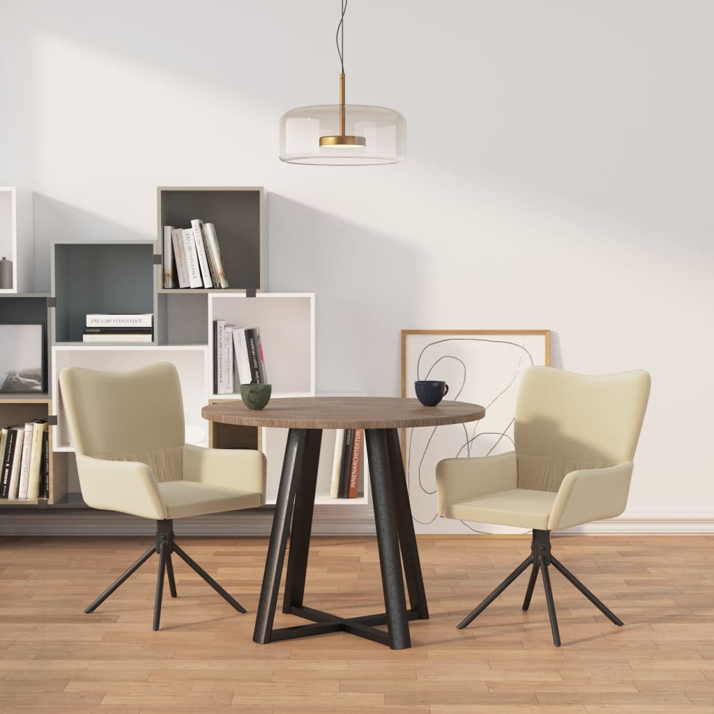 vidaXL Swivel Dining Chairs 2 Pcs Upholstered Accent Leisure Side Chair Velvet-6