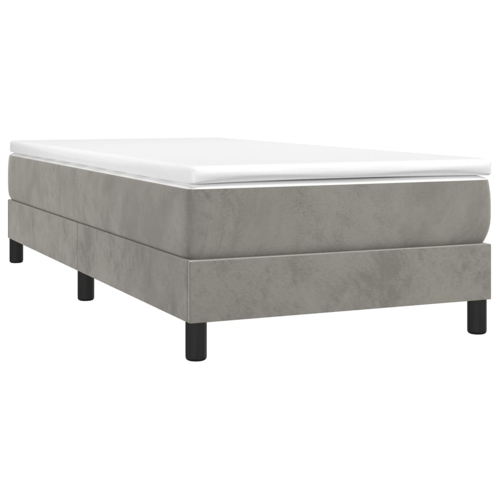 vidaXL Bed Frame Box Spring Platform Bed with Mattress for Bedroom Velvet-3