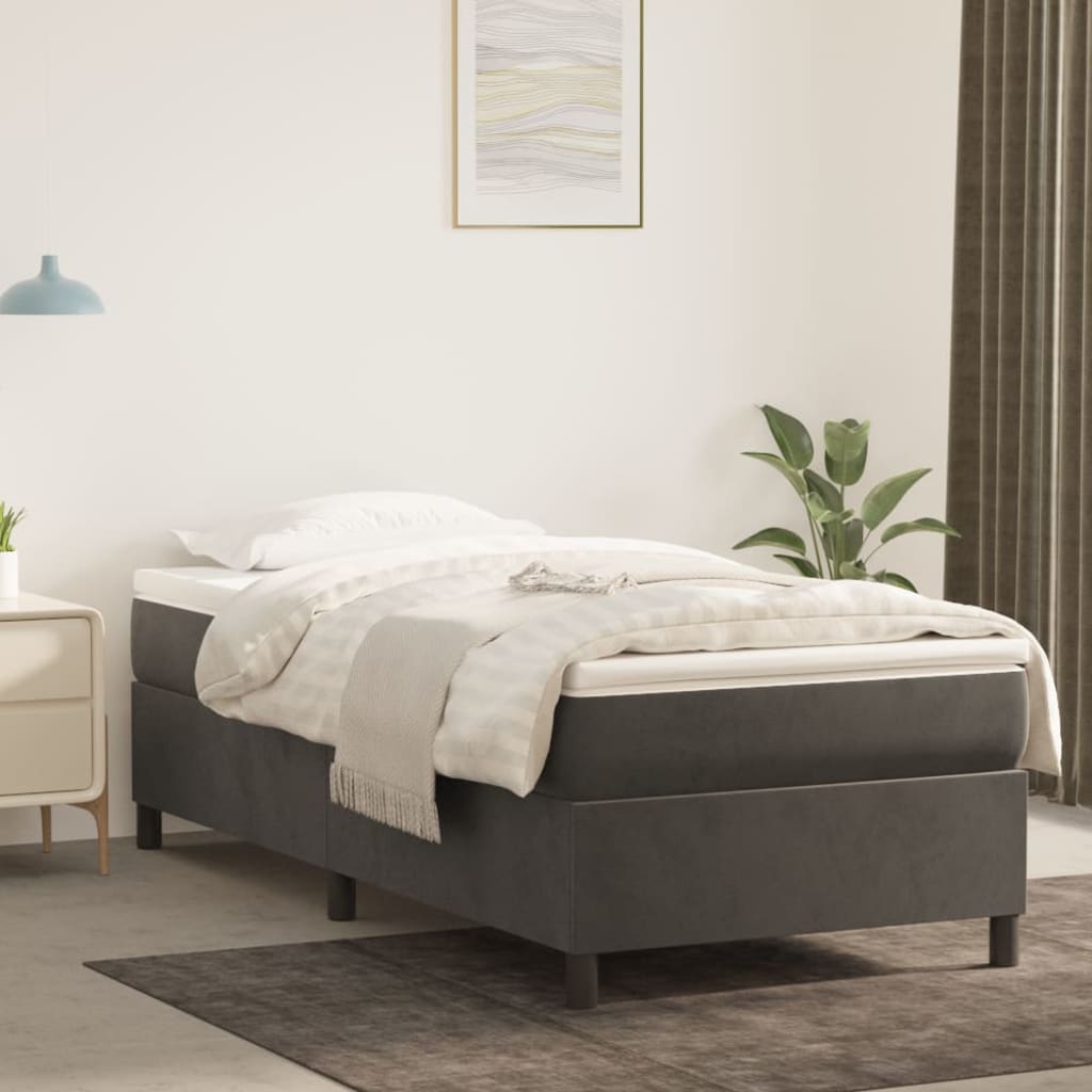 vidaXL Bed Frame Box Spring Platform Bed with Mattress for Bedroom Velvet-13