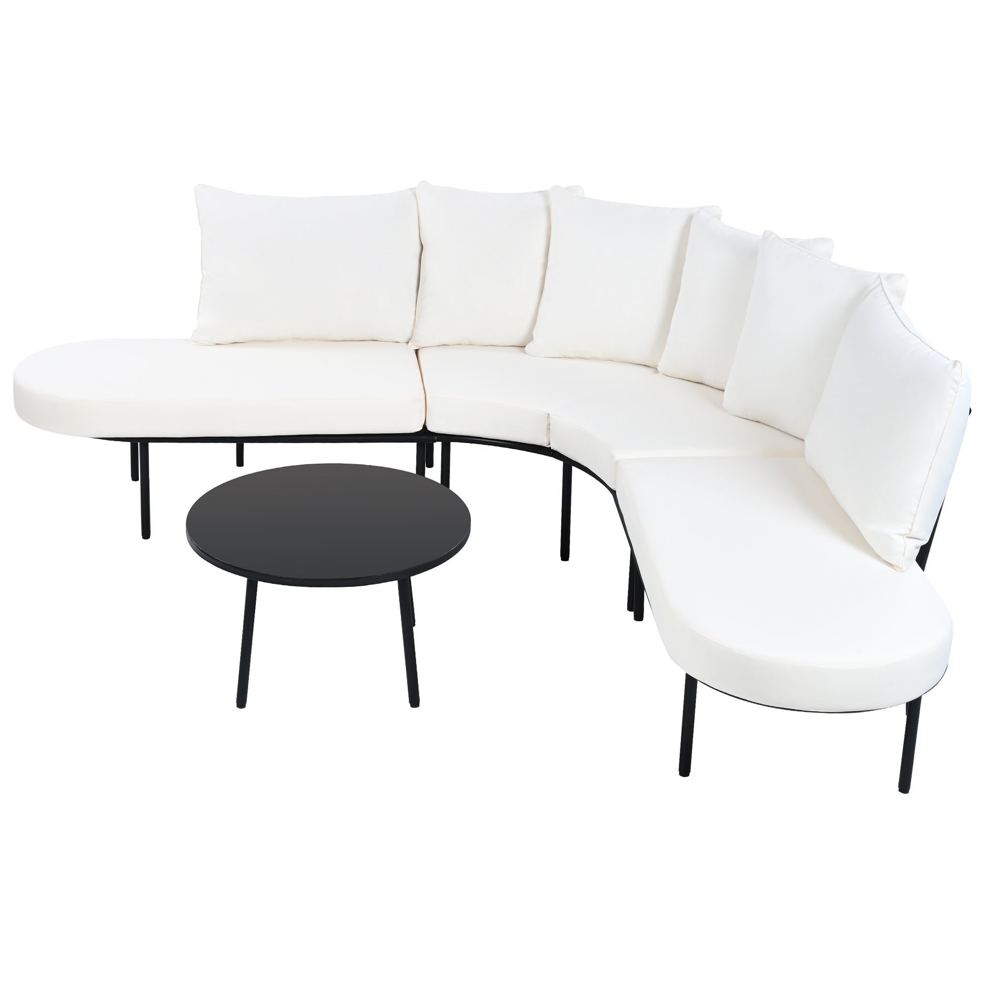 Patio Half-Moon Curved Outdoor Furniture Set