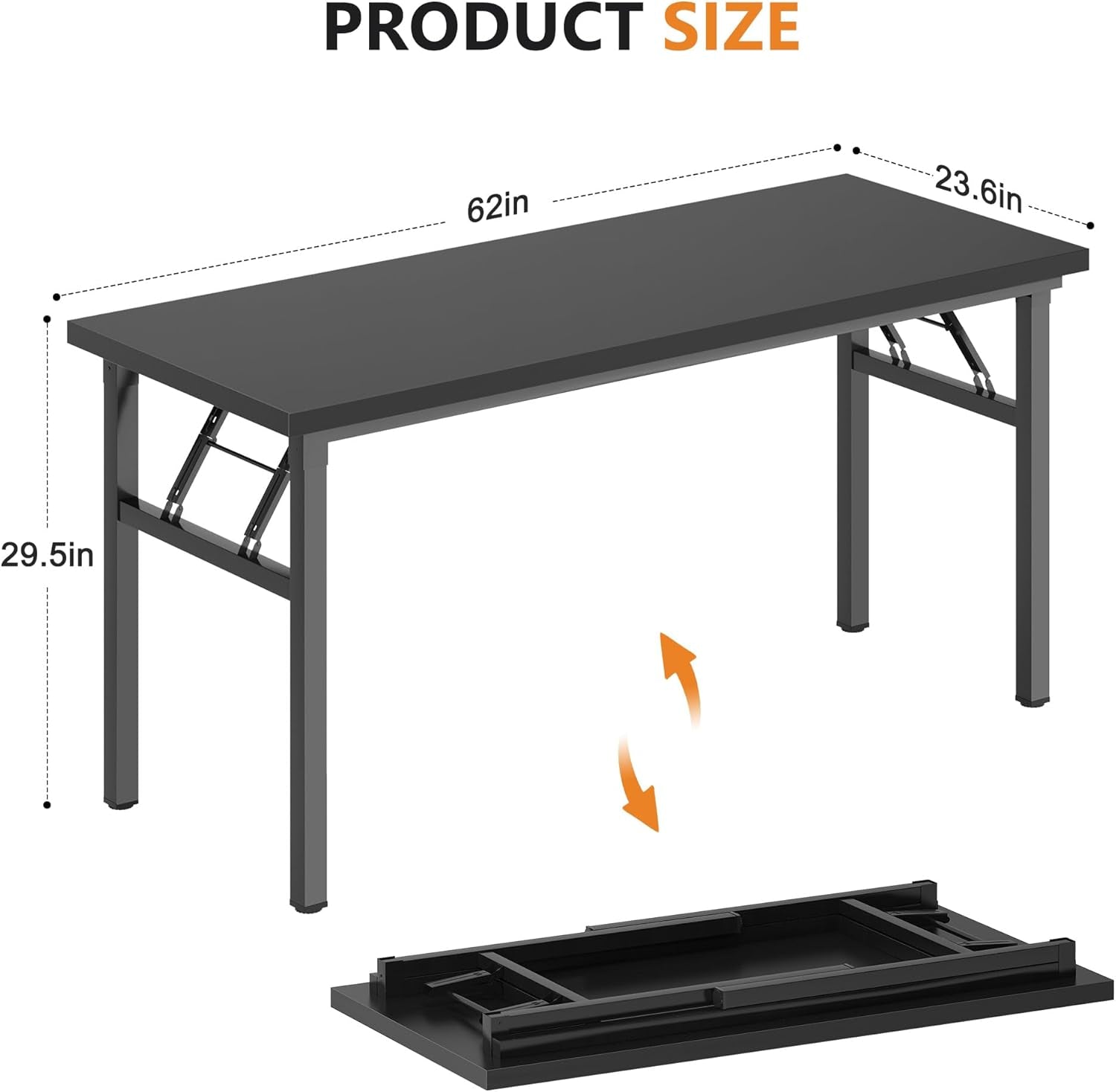 Spacious 62 Inch Office Desk with Metal Frame-2