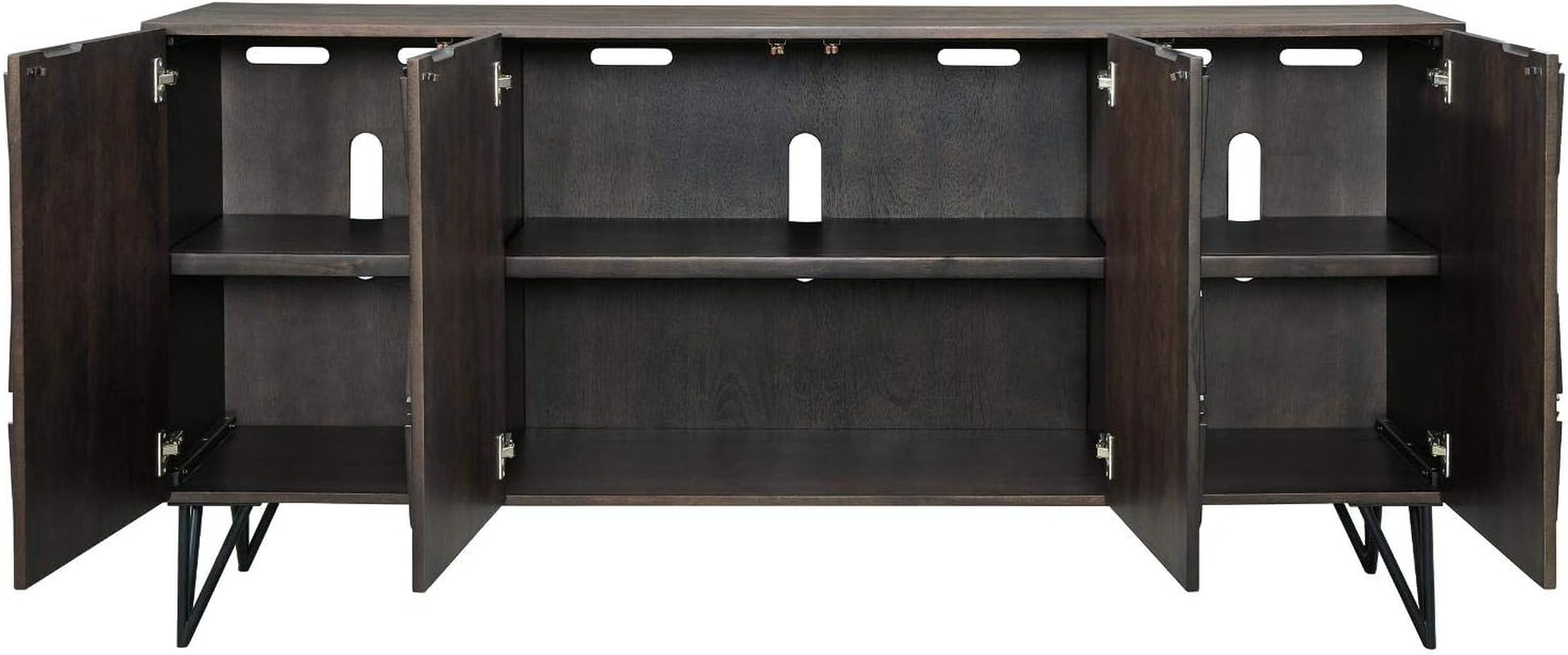 70" TV Stand Urban Geometric Design, 4 Doors-4