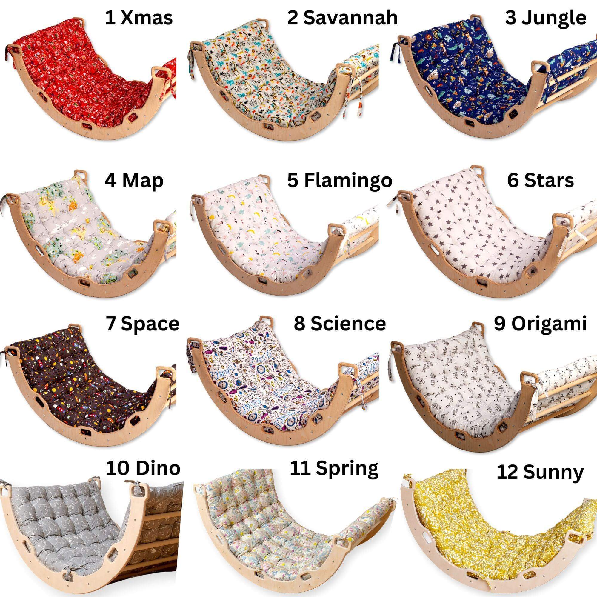 Large Montessori Climbing Arch/Rocker with Pillow Set-1
