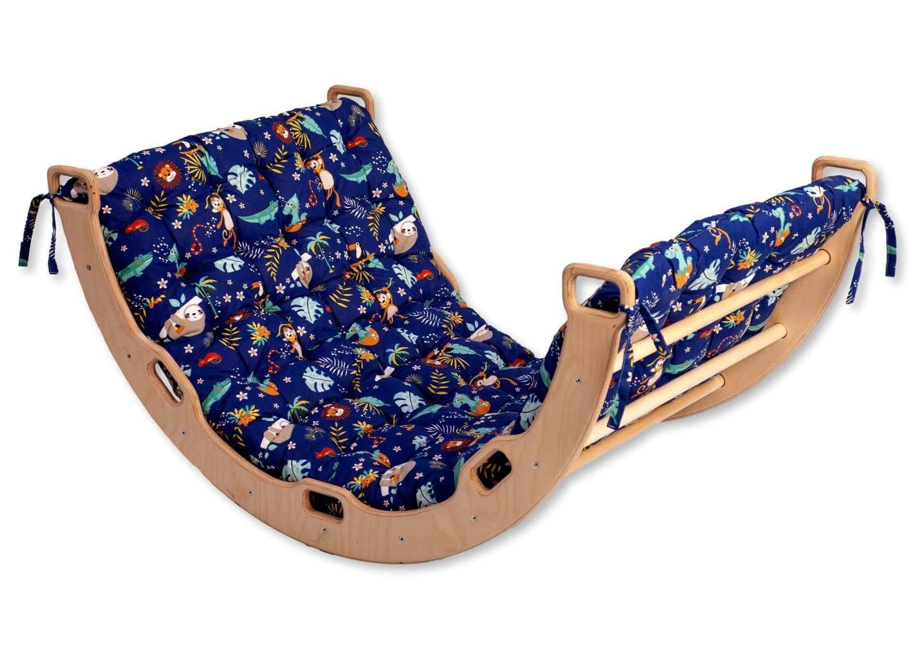 Large Montessori Climbing Arch/Rocker with Pillow Set-7