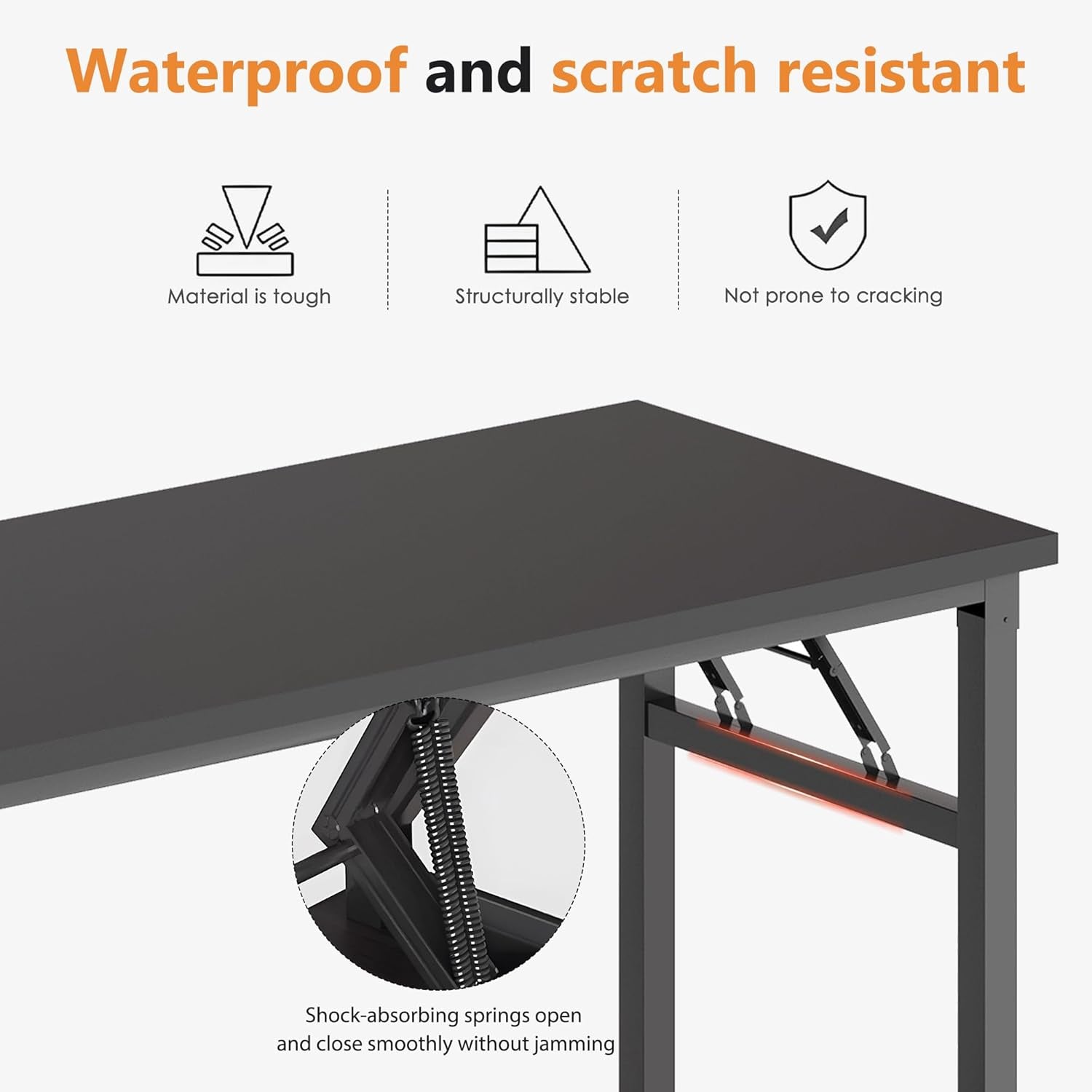 Spacious 62 Inch Office Desk with Metal Frame-4
