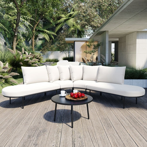 Patio Half-Moon Curved Outdoor Furniture Set
