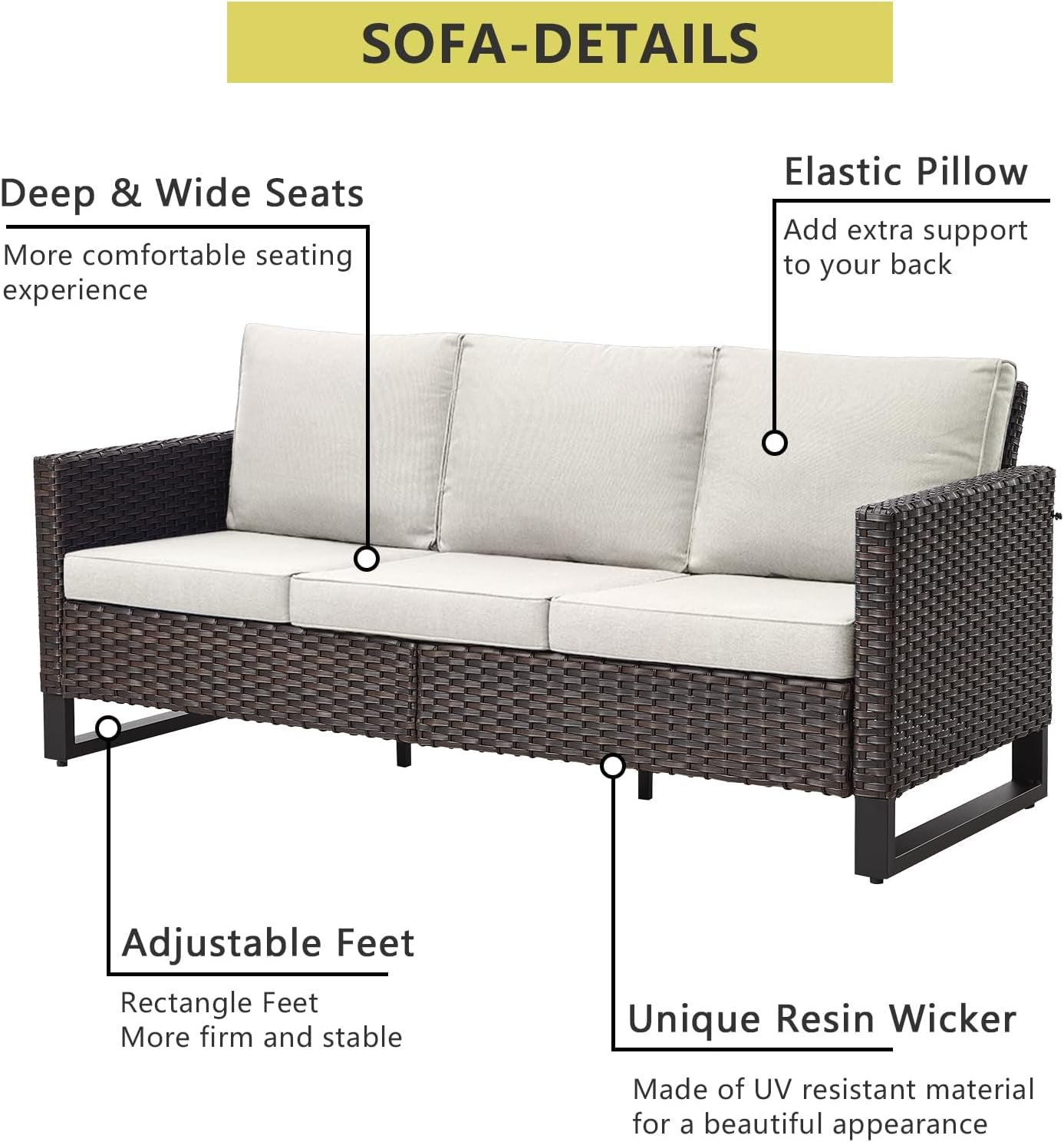 10 Piece Outdoor Sectional Sofa Set with Swivel Chairs-2
