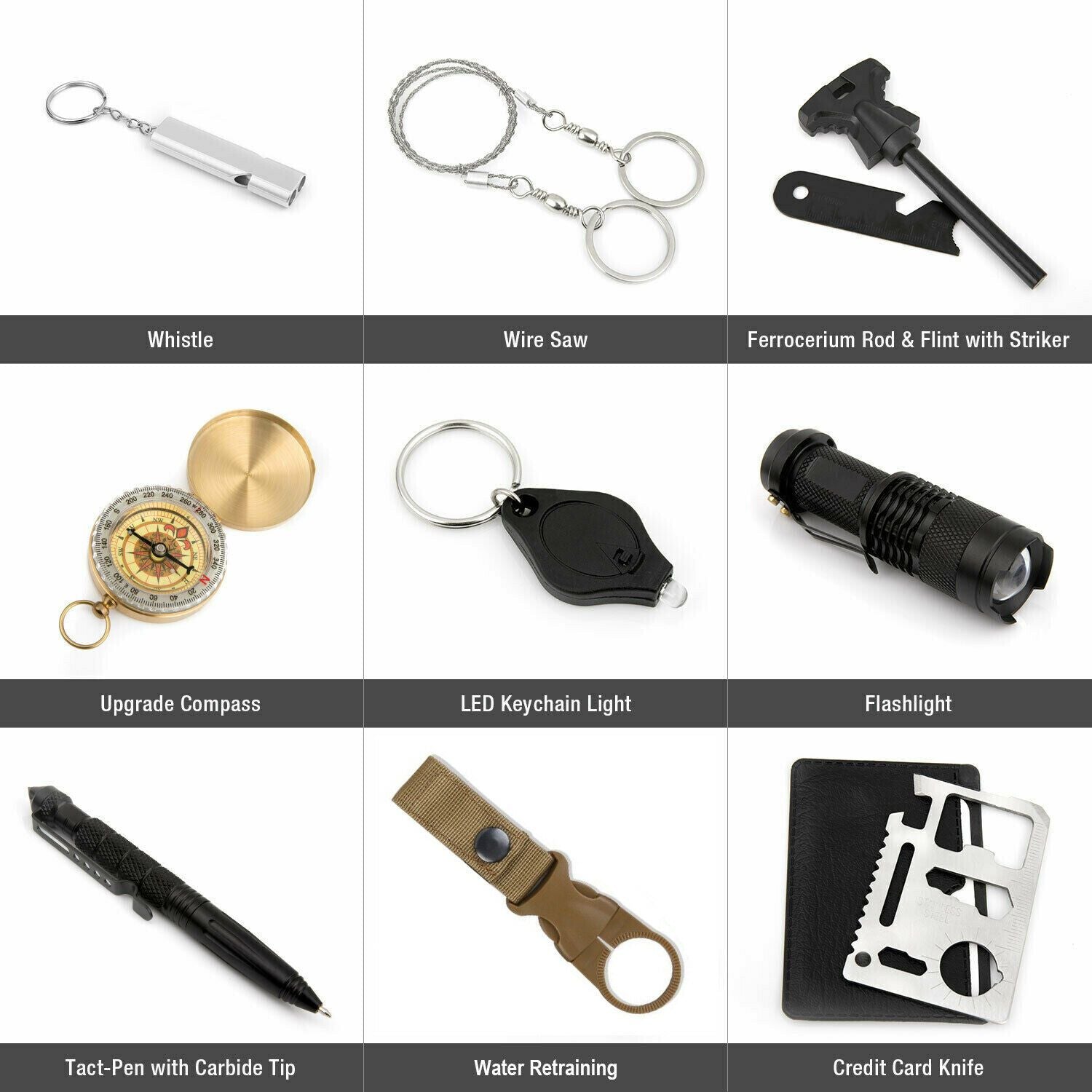 14-in-1 Outdoor Emergency Survival Gear Kit