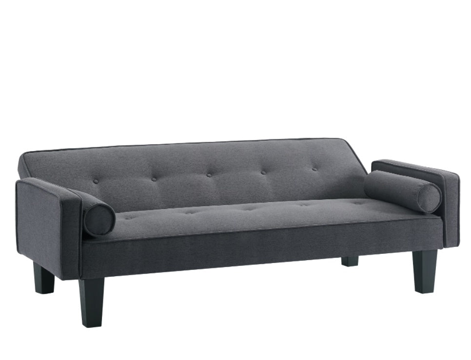 Dark Taupe Particle Board and Metal Accent Table