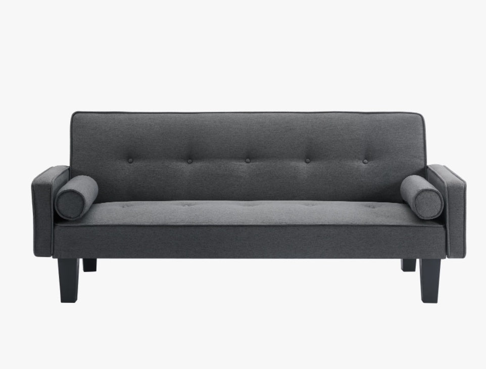 Dark Taupe Particle Board and Metal Accent Table