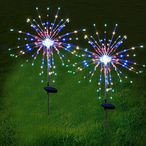 Solar-Powered Firework Garden Lights