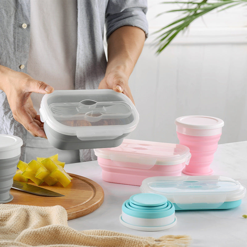 Portable Foldable Silicone Lunch Box – Smart, Space-Saving Dining