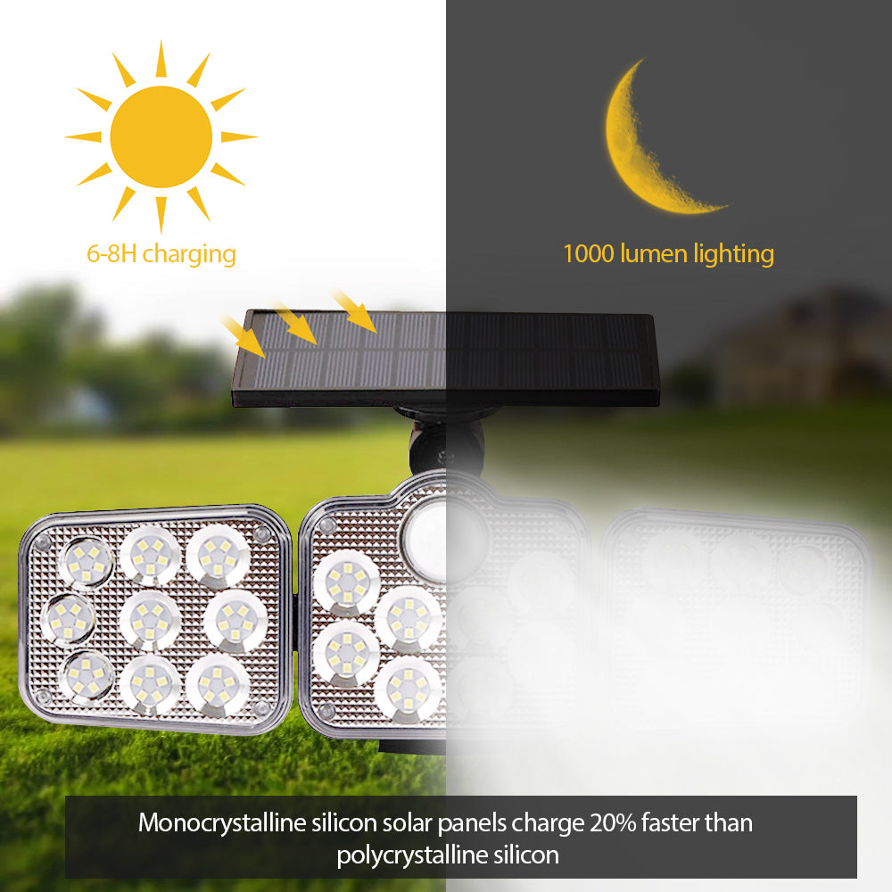 Solar Outdoor Lights 138 LED 3-Head