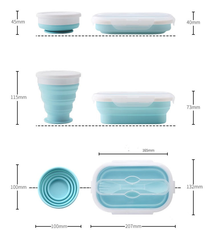 Portable Foldable Silicone Lunch Box – Smart, Space-Saving Dining