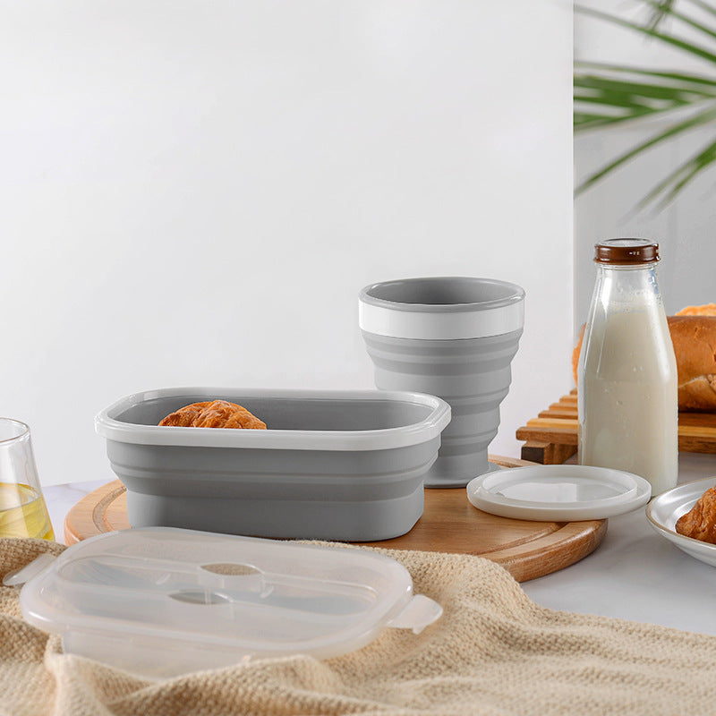 Portable Foldable Silicone Lunch Box – Smart, Space-Saving Dining