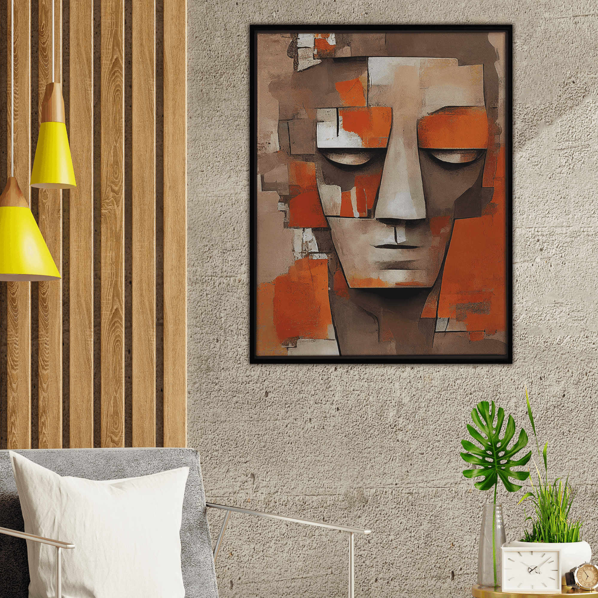 Contemporary Multi-Colour Framed Canvas Art Print-0