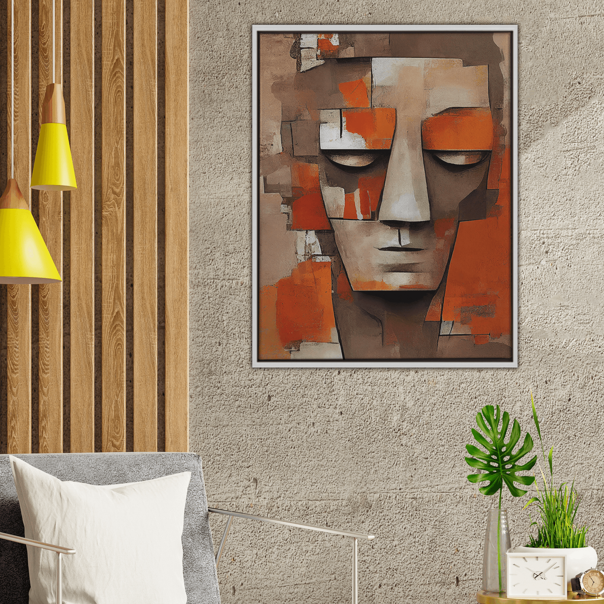 Contemporary Multi-Colour Framed Canvas Art Print-6