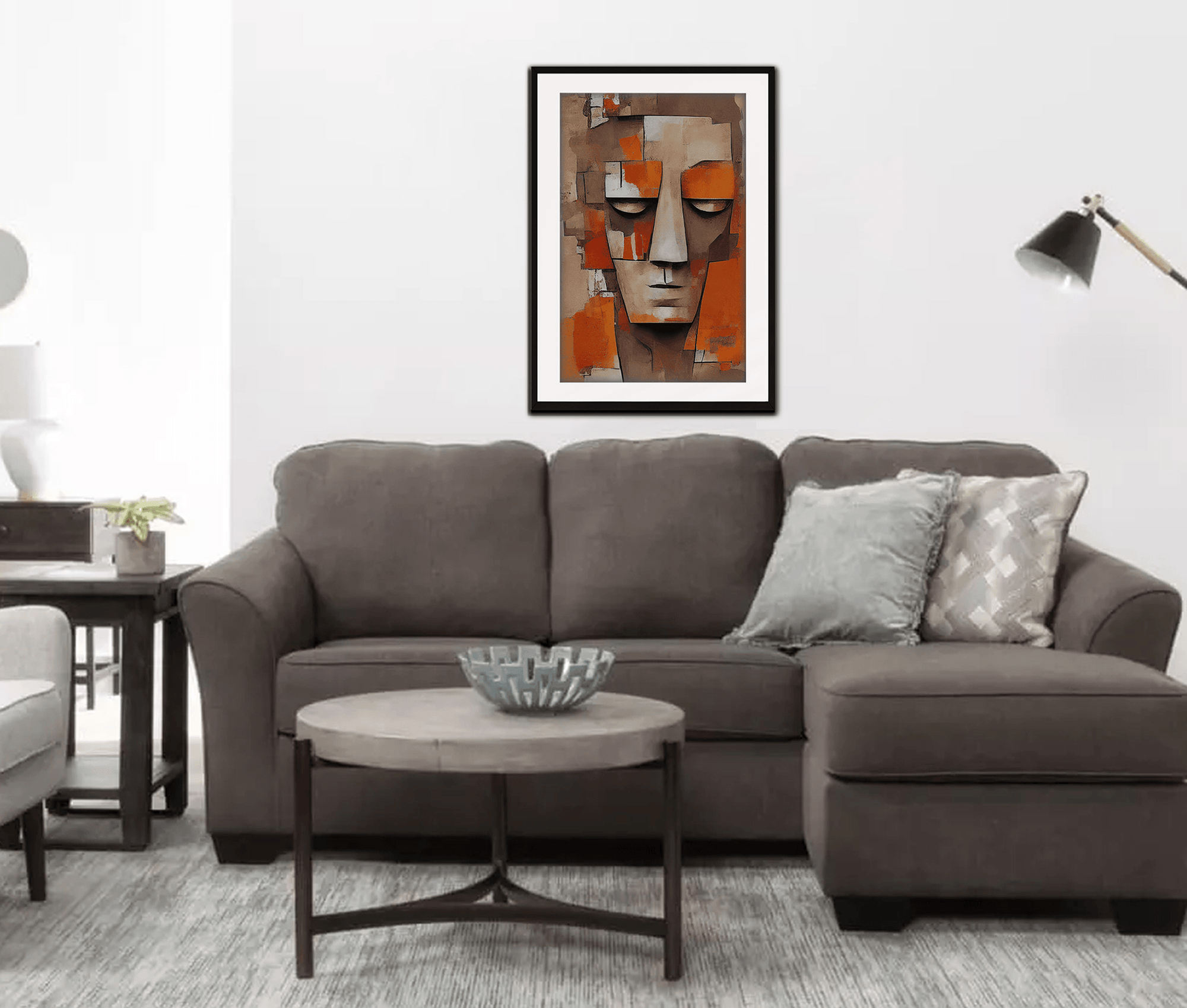 Contemporary Multi-Colour Framed Canvas Art Print-8