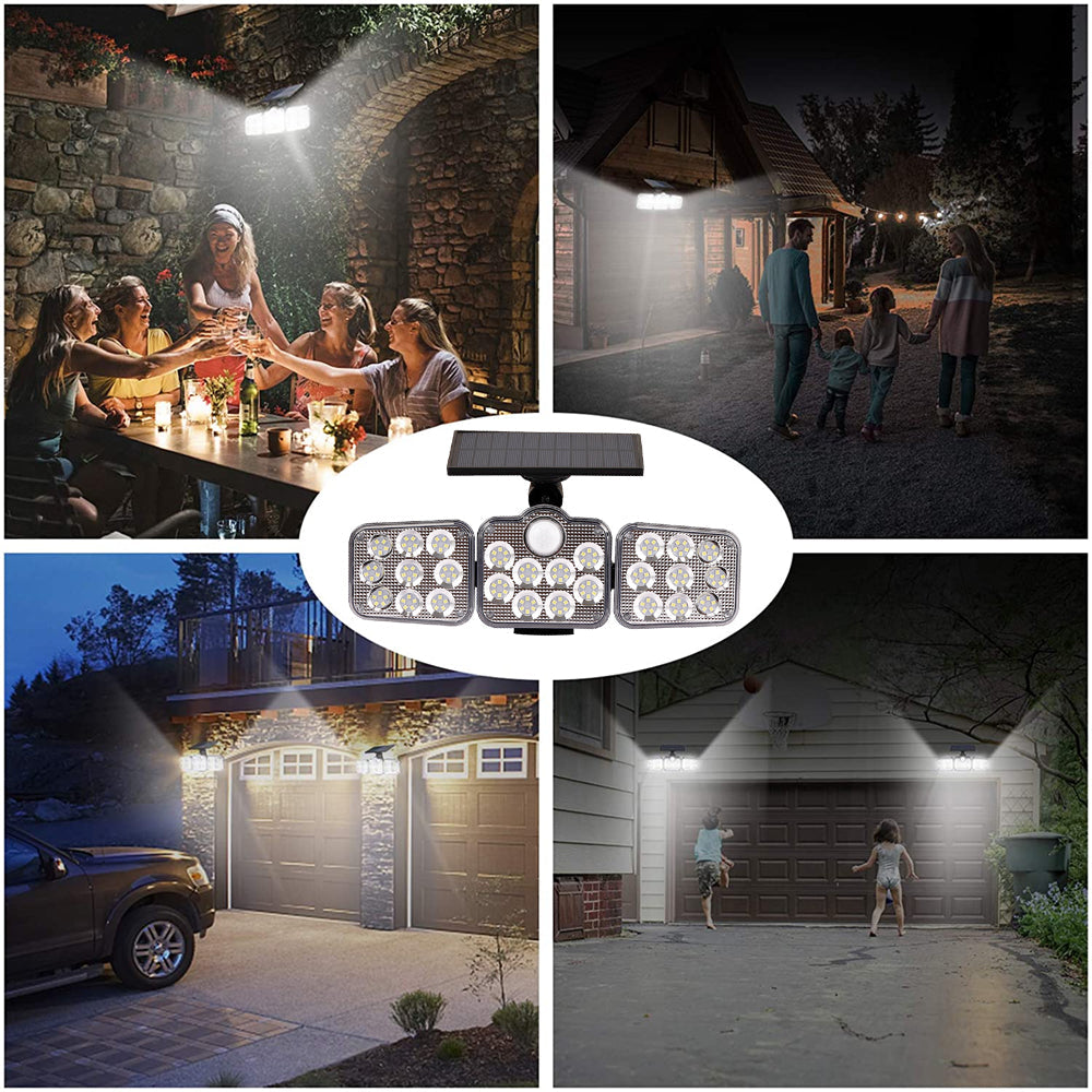 Solar Outdoor Lights 138 LED 3-Head