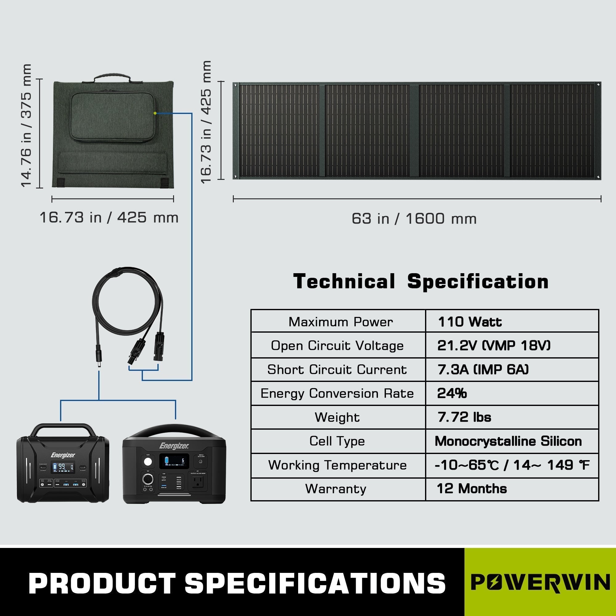 Foldable Solar Panel 3 Pack 330W
