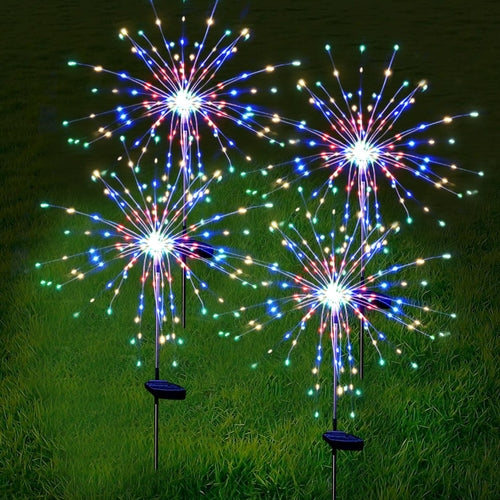 Solar-Powered Firework Garden Lights