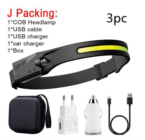 USB Rechargeable COB LED Headlamp