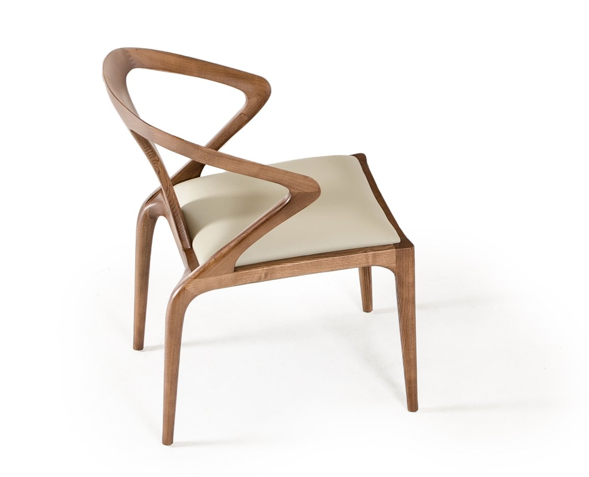 Leatherette and Wood Dining Chair