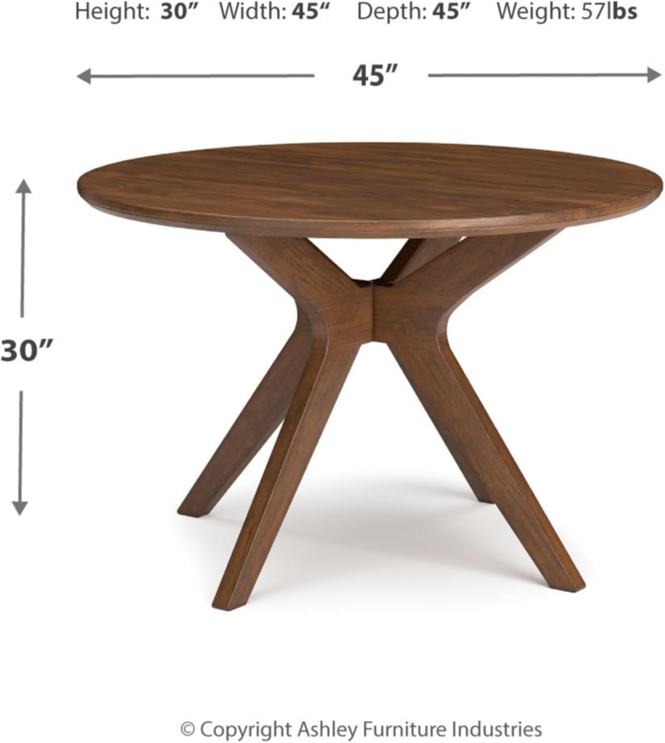 Lyncott Traditional round Dining Room Table, Seats up to 4, Brown