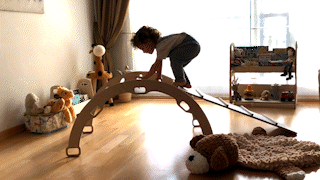 Montessori Climbing Set (3 Pieces)| Pikler Triangle, Climbing Arch & Ramp-2