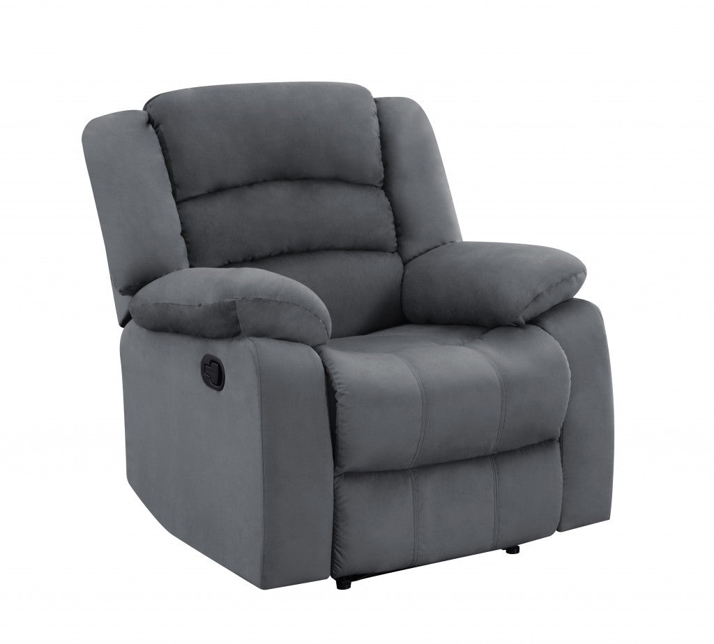 Grey Fabric Loveseat