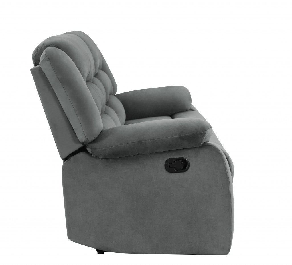 Grey Fabric Loveseat