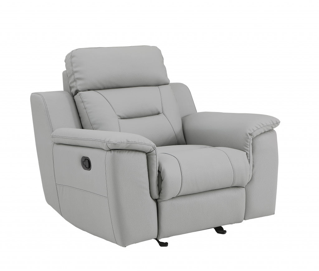 41" Grey Fascinating Leather Reclining Chair.-1