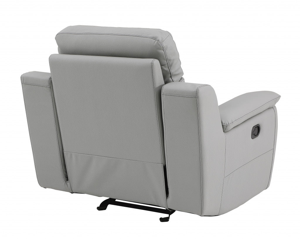 41" Grey Fascinating Leather Reclining Chair.-2